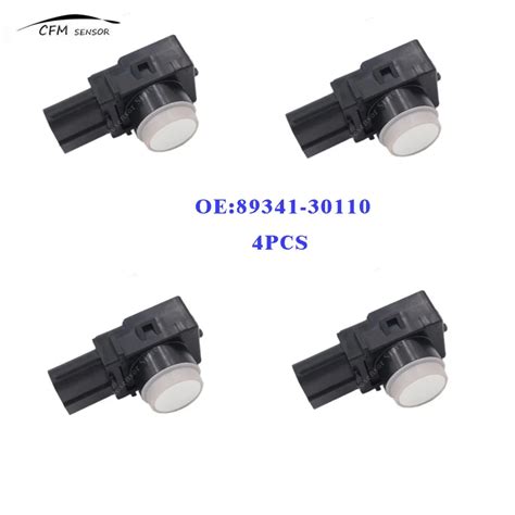 4pcs New 89341 30110 PDC Parking Ultrasonic Sensor For Toyota White In