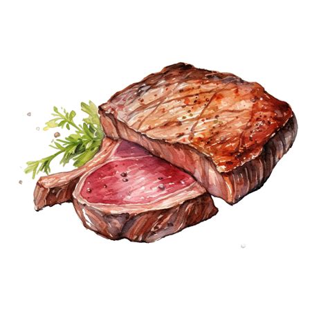 Filete De Hueso De Acuarela Png Dibujos Acuarela Carne De Res Carne