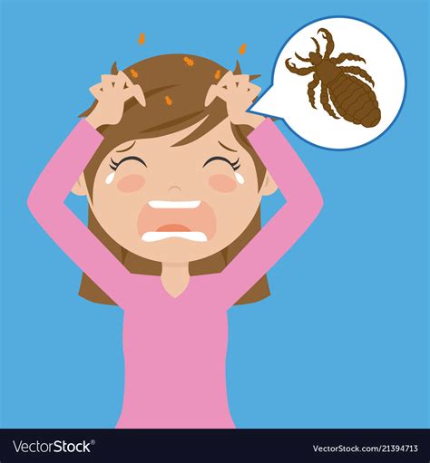 Girl With Head Lice Royalty Free Vector Image Vectorstock