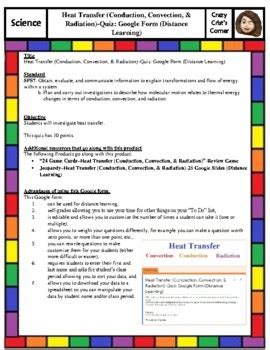 Heat Transfer Conduction Convection Radiation Quiz Google Distance