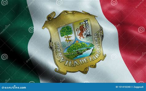 3D Flag Of Coahuila Y Tejas 1824-1835, Mexico. Royalty-Free Stock ...