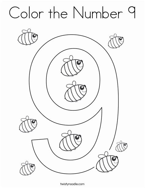 Number 9 Preschool Printables Worksheets Coloring Pages For Kids