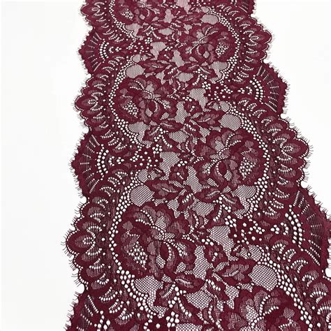 Y Lot Width Cm Burgundy Red Elastic Eyelash Lace Trim For Clothes