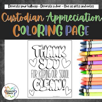 Custodian Appreciation Support Staff Appreciation Coloring Page