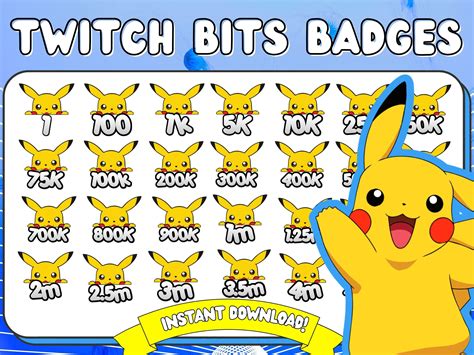 Pokemon Bit Badges, Pokemon Twitch Bit Badges, Pikachu Twitch Bits ...