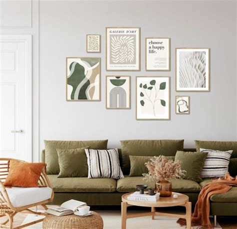 Artfaves Poster Set Green Mid Century Mehrteilige Wanddeko