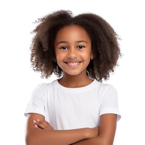 Premium Ai Image Beautiful African American Girl Isolated