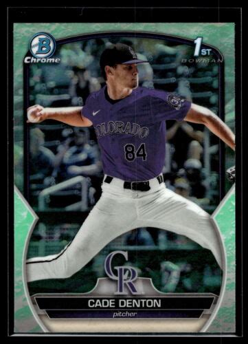 Cade Denton Bowman Draft Chrome St Lunar Glow Refractor Card Bdc