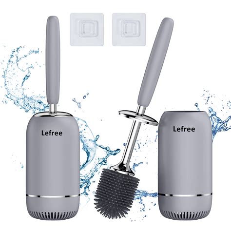 Lefree Silicone Toilets Brush Holder Set Bathroom Cleaning Supplies 2