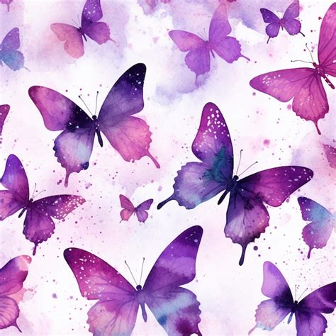 Premium AI Image Purple Butterflies On A Pink Background With