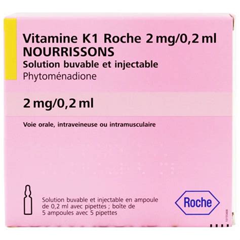 Vitamine K Mg Ml Solution Buvable Et Injectable Est Utilis Pour