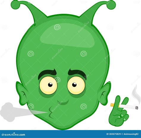 Vector Illustration Head Alien Extraterrestrial Or Martian Character