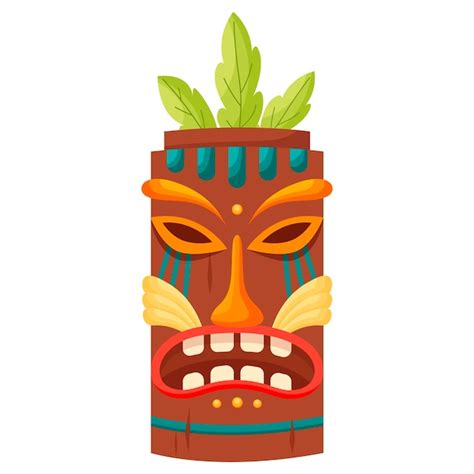 Premium Vector Tiki Mask Tribal Hawaiian Totem Or African Maya Aztec