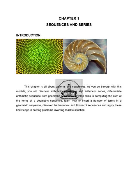 First Quarter Sequences And Series Chapter Sequences And Series