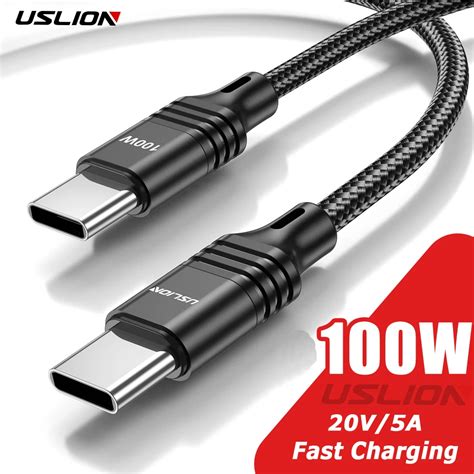 Uslion 100w Usb Type C Cable Qc 4 0 Usb C To Type C Fast Charging