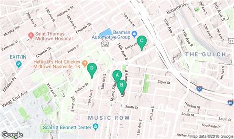 Map Of Things To Do In Music Row Nashville Music Row Nashville