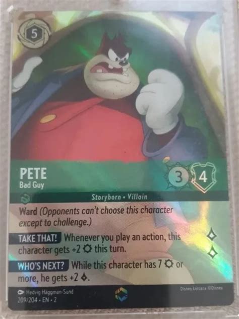 DISNEY LORCANA RISE Of The Floodborn Pete Bad Guy Enchanted Rare