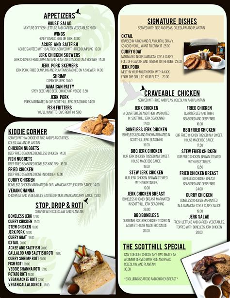 Caribbean Food Menu