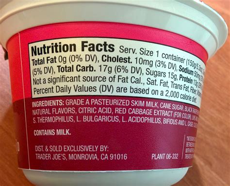 Trader Joes Nutrition Labels November 2014