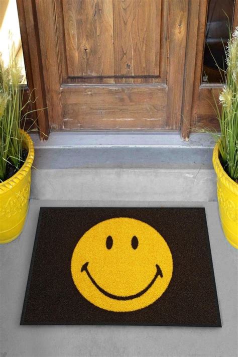 Smile Doormat Smiley Yellow Face Doormat Home Décor Welcome Etsy