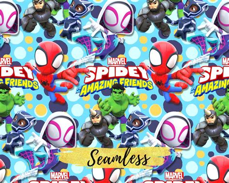 Spidey and His Amazing Friends Seamless Papers, Spidey Digital Papers ...