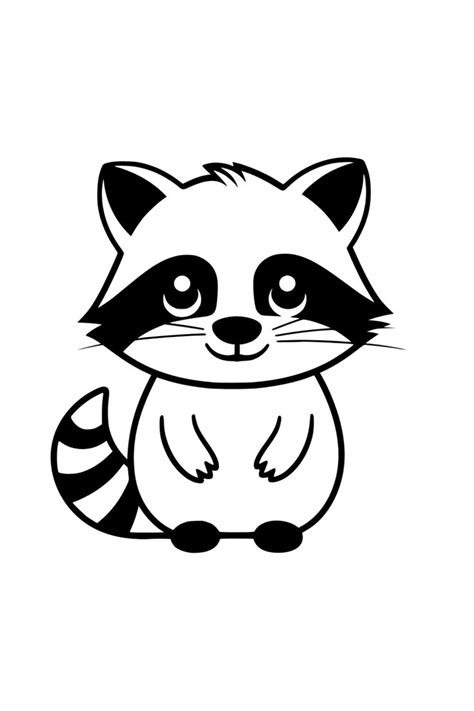 Raccoon · Simple Animal Lines | Raccoon illustration, Easy animal ...