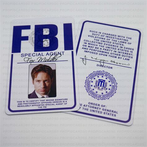 The X Files Fbi Id Badge Special Agent Fox Mulder Dana Etsy