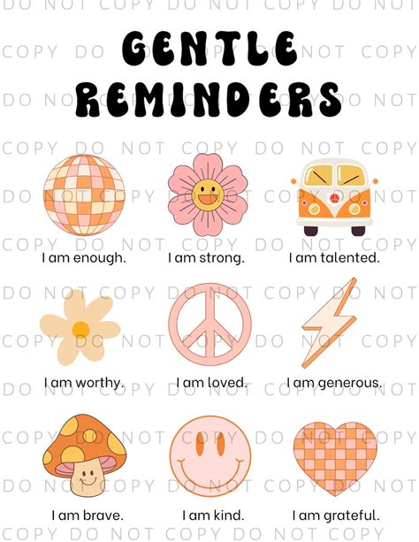 Groovy Gentle Reminders Digital Download Etsy