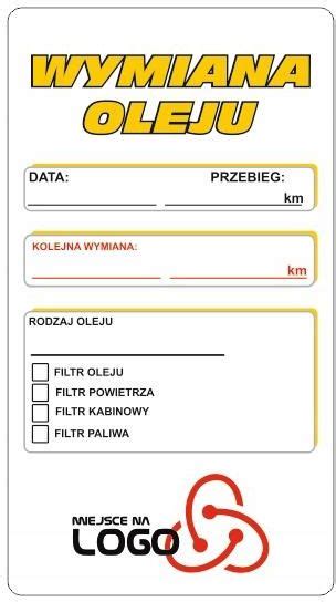 Samoprzylepne Naklejki Serwisowe Wymiana Oleju Ceny I Opinie Ceneo Pl