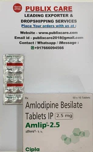 Amlip Mg Amlodipine Tablets At Rs Stripe Amlodipine Besylate