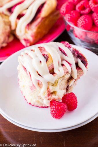 Homemade Raspberry Cinnamon Rolls With Cream Cheese Frosting