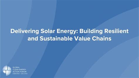 Gceaf Event Delivering Solar Energy Building Resilient And Sustainable Value Chains Youtube