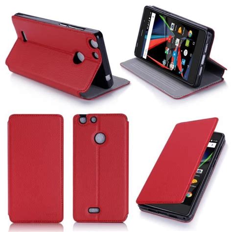 Etui Coque Archos Diamond Selfie Selfie Lite Rouge Housse