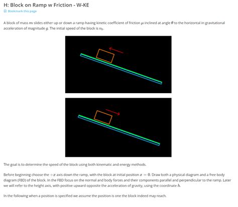 Solved A block of mass m slides either up or down a ramp | Chegg.com 