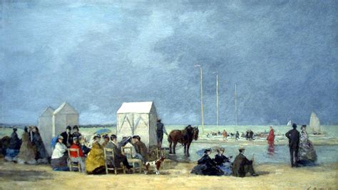 Eugene Boudin The Beach At Trouville Eugene Boudin Medium Oil