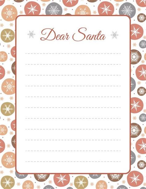 Modello Per Lettera A Babbo Natale Layout Di Natale Con Fiocchi Di Neve