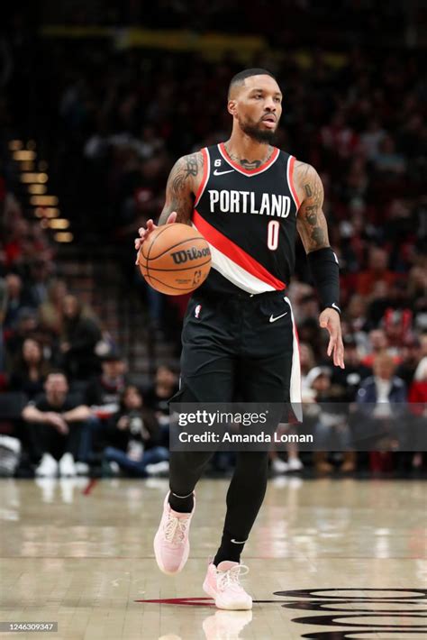 Damian Lillard Of The Portland Trail Blazers Brings The Ball Up The