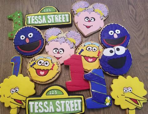 Sesame Street Sugar Cookies Sugar Cookie Cakes Painted Sugar Cookies Sugar Cookies