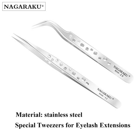 Nagaraku Tweezers Nh 15andnh 12 Stainless Steel Tweezers Professional Makeup Tools Especially For