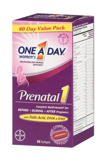 One A Day Prenatal 1 Complete Multivitamin Supplement Softgels 60