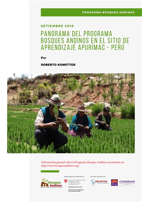 Pdf Panorama Del Programa Bosques Andinos En El Sitio De Aprendizaje