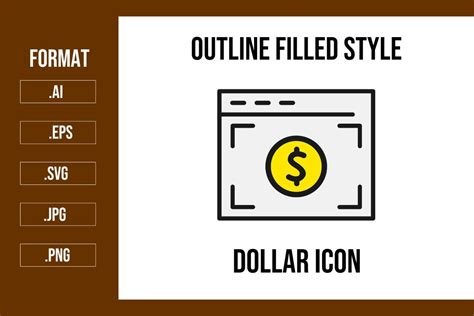 Dollar Outline Filled Icon Graphic by mhd.usman00 · Creative Fabrica