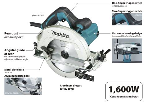 Makita HS7010: Circular Saw, 7¼”, 1600W, 5500rpm, 4kg