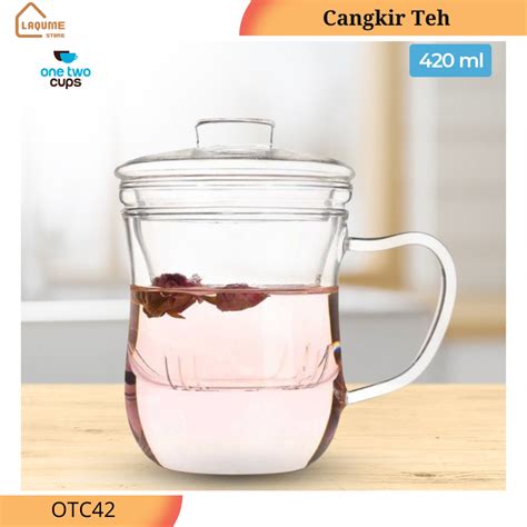 Jual Gelas Cangkir Teh Kaca Tahan Panas Lengkap Dengan Saringan Infuser