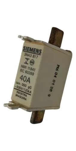 Fusivel Nh000 Retardado 40a 500v 120ka 3na3 817 Siemens C 3