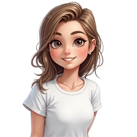 Linda Chica De Dibujos Animados Con Ojos Grandes