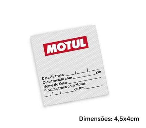 Adesivo Controle De Lubrificação Motul Pequeno Thomas Parts