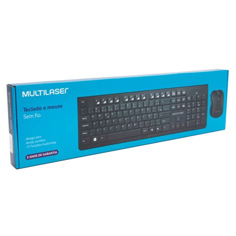 Kit Teclado E Mouse Sem Fio Slim Tc Multilaser