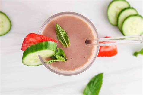 Cucumber Strawberry Smoothie Plant Based Jess