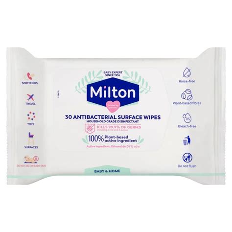 Milton Antibacterial Surface Wipes X 30 Chemist Direct